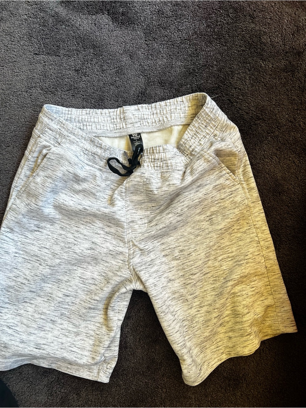 Men's Heather Gray Knit Drawstring Shorts
